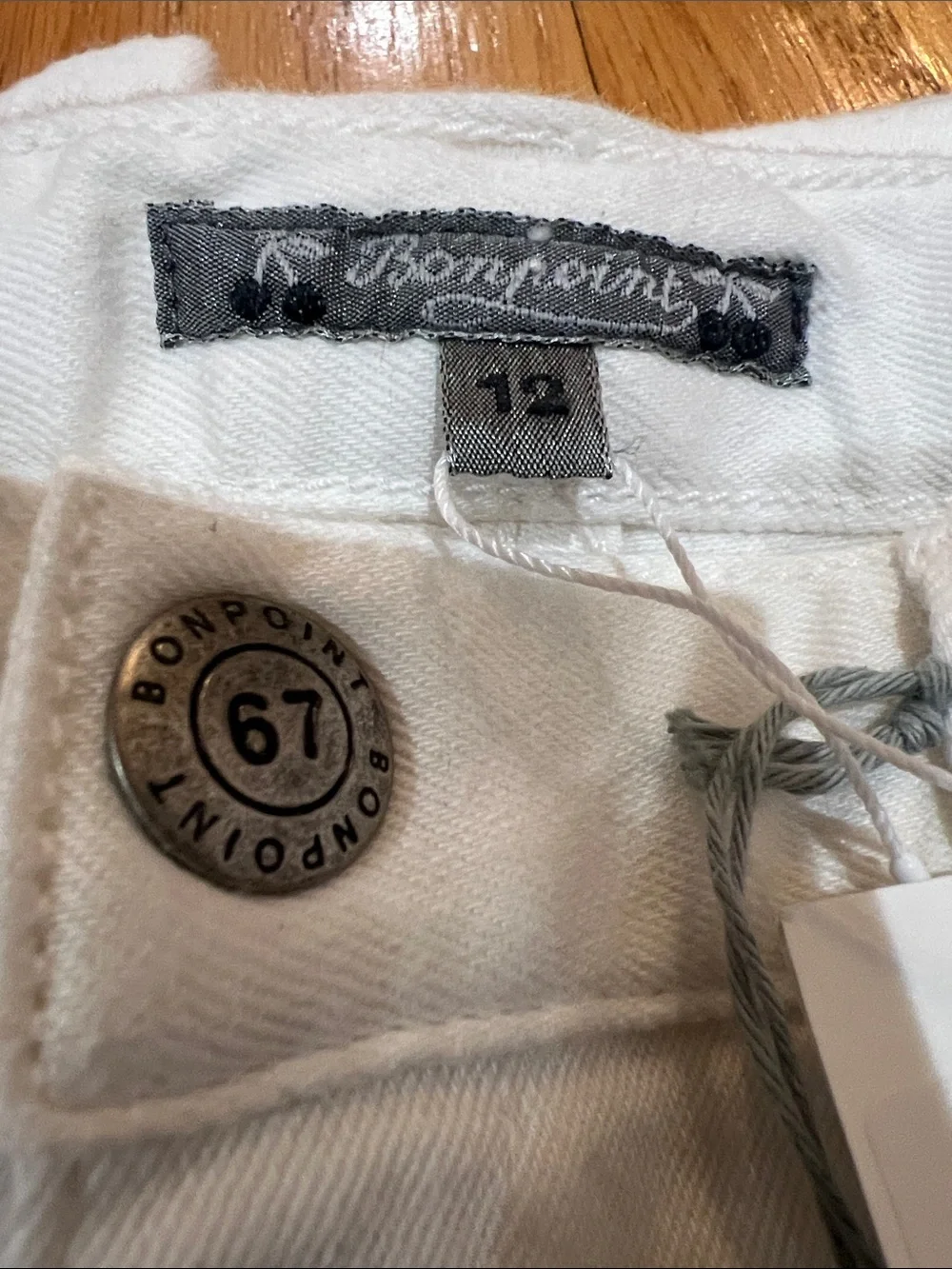 Bonpoint Kids White Slim Fit Jeans